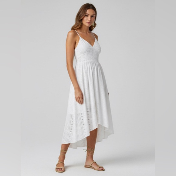 Boho Eyelet Embroidery Wrap Hem Cami Dress - Picture 3 of 10
